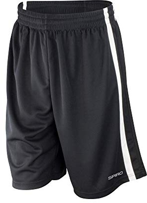 Spiro Herren-Basketball-Shorts, schnelltrocknend, Schwarz (schwarz/weiß), Gr. 4XL
