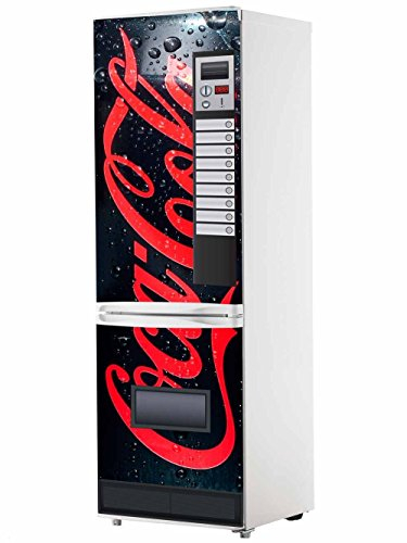 Stickers Fridge Wrap Cover for Vinyl Black Coke Vending Machine Several Sizes 185 x 60cm | Strong Adhesive and Easy Application | Decorative Adhesive Sticker with Smart Design