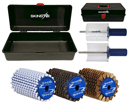 SkinStar Set completo di spazzole rotore WorldCup, valigetta di cera, 6 pezzi, 100 mm