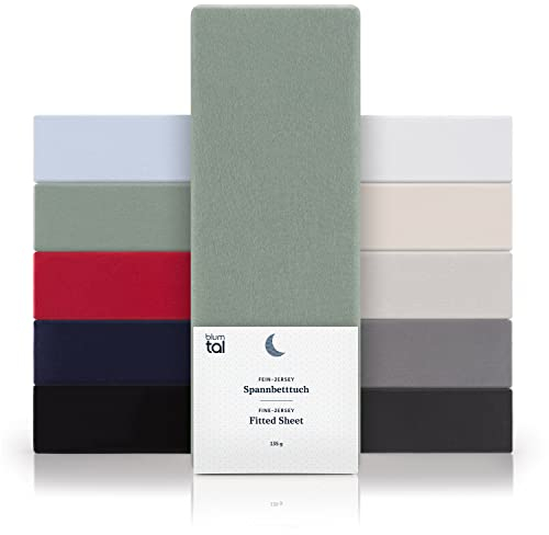 Blumtal® Basics Spannbettlaken 90x200cm Jersey - 2er Set - 100% Baumwolle - OEKO-TEX zertifiziert - Summergreen - Grün