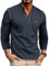 Ophestin Men's Henley Shirts Long Sleeve T Shirt Casual Fashion Shirt Buttons Tee Top Blue M