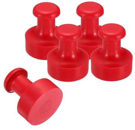PATIKIL Manico Tondo in Gomma per Timbri, Diametro 45 Mm, Pz5, Supporti in Gomma per Timbri, Maniglie per Cassetti, per Creare Timbri Fai-Da-Te, Scrapbooking, Colore Rosso