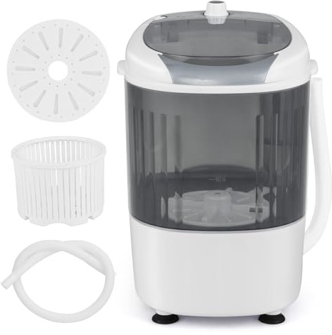 ARLIME Mini Washer and Dryer Combo, 5.5 Lbs Mini Laundry Washer, Semi-automatic Washer with Drain Hose & Spin Tub, Small Washing Machine for Drom RV Apartment (Grey)
