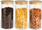 TAZYMKSD Set di 3 barattoli da 1000 ml, in vetro con coperchio in bambù, per cucina, ermetici, per spezie, yogurt, set di contenitori in vetro