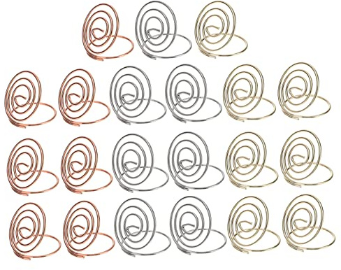 Alipis 21piezas Portatarjetas Mesa Boda De Alambre Resistentes Para Portafotos Clips