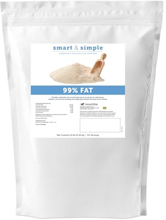 SmartEquine Smart & Simple 99% Fat | Horse Weight Gain Supplement Supports Ideal Body Condition in Horses | Easy to Use & Tasty High Fat Supplement Powder | 112 Servings | 14 lb Bag