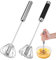 2 Stück Halbautomatischer Schneebesen Aus Edelstahl 10 Zoll Einfacher Automatischer Schneebesen, Schneebesen Edelstahl Drehbarer Push Mixer für Schneebesen, Milchaufschäumer, Kuchen, Teig