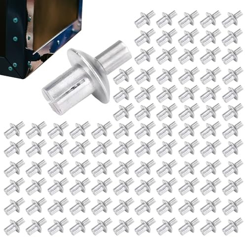 Rivetti con nucleo in alluminio a testa rotonda, 100 pezzi Rivetti in alluminio ad espansione a percussione, rivetti a percussione per casa, elettronica, precisione