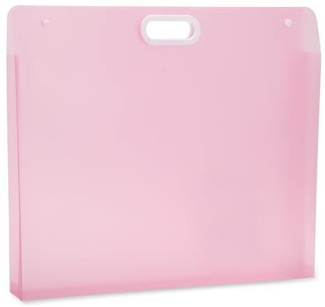CAPASTEC Cartella Portadocumenti per Opere d'Arte, in PP con Maniglie, Impermeabile, Ideale per Disegni, Schizzi e Fotografie Rosa Chiaro 33x28cm