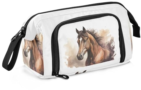 Yopersonalizes Grande trousse à crayons pour filles et garçons, peinture de cheval, fournitures scolaires secondaires, fournitures de bureau, trousse à crayons organisée pour enfants, adolescents