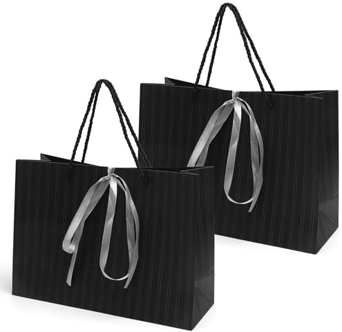 Bolsas de regalo con asa, 2 bolsas de regalo, Bolsa de Regalo Puro Bolsa de Regalo de Cumpleaños Bolsa para Envolver Bolsa de Tote