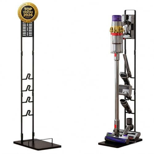 3JG® Soporte Aspiradoras Dyson Compatible con V15 V12 V11 V10 V8 V7 V6 - DC45/ DC35/ DC58/ DC59/ DC62/ DC74- Soporte Universal, Organizador de Almacenamiento de Suelo Sin perforar la Pared