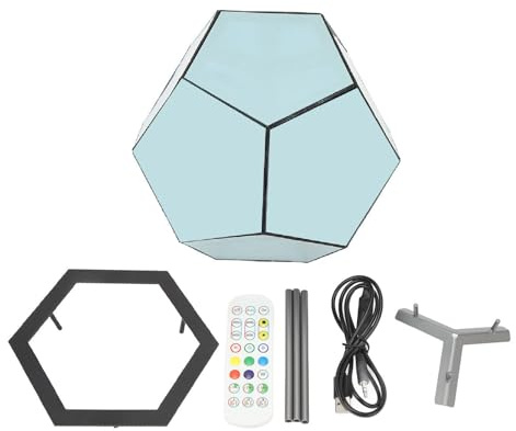 WIHFHGZ Lámpara Dodecaedro Infinito, Luz Nocturna LED de Acrílico Colorida, 20x20x20 cm - Diseño 3D Espiral, Regulable por USB, Ideal Para Decoración y Ambientes Mágicos