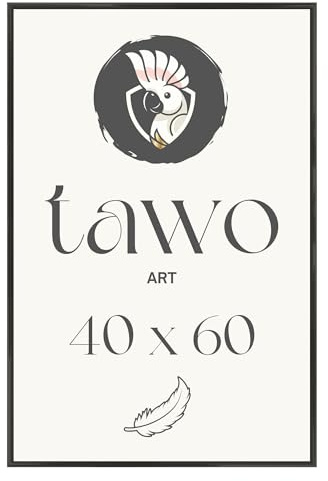 TAWO Bilderrahmen 40x60 Schwarz Fotowand Fotorahmen aus leichtem Kunststoff mit Glas Picture frame Poster