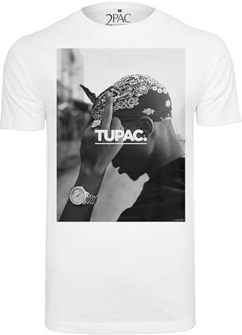 Mister Tee Herren T Shirt Kurzarm 2Pac F*ck The World T-Shirt Kurzarm, Weiß, L
