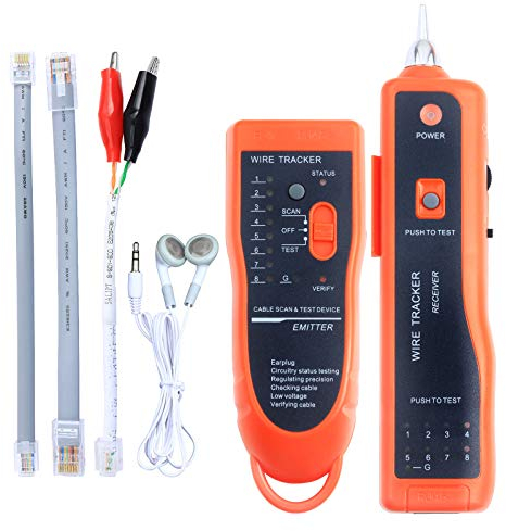 Kabelsucher XQ-350 RJ45 RJ11, zum Finden von Telefon-, Netzwerk-, Draht-, LAN-Kabel, zum Erkennen von Anode/Kathode, Diagnose-Werkzeug, Netzwerk-Tool, mit Kristallaufsatz