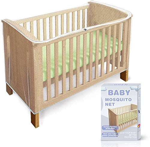 Zanzariera e rete Protect per Lettino, contro gli insetti per culle con cerniera, accesso rapido e facile al tuo bambino, Dimensione universale per la maggior parte dei lettini