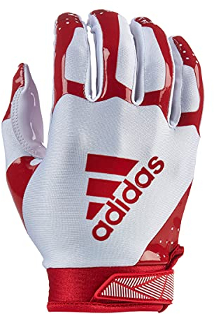 adidas ADIFAST 3.0 - Guante receptor de fútbol, color blanco/rojo, mediano