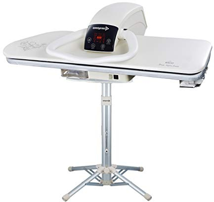 Pressa da Stiro a Vapore Professionale Impieghi Gravosi Bianco 101HD con Supporto/Treppiedi di Speedypress, 101cm; 2.600 watt (+ Ferro, Filtro per Acqua, Copertura di Ricambio e Schiuma Sottosmaltata)