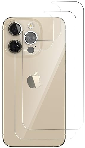 QUITECO Protector Pantalla Trasera para iPhone 14 Pro [2 Piezas] Protección Detrás Vidrio Templado