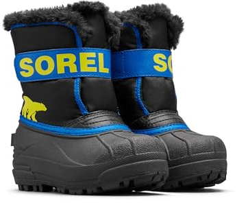 Sorel Unisex Kinder Snow Commander Boot Schneestiefel, Black Super Blue Toddler Collection 2024, 31 EU