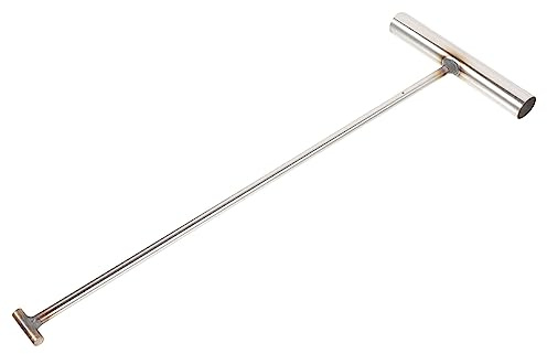 FRCOLOR Manhole Cover Lifter Hook 43cm T-shape Steel Manhole Lid Hook Stainless Steel for Outdoor Sewer and Drain Maintenance