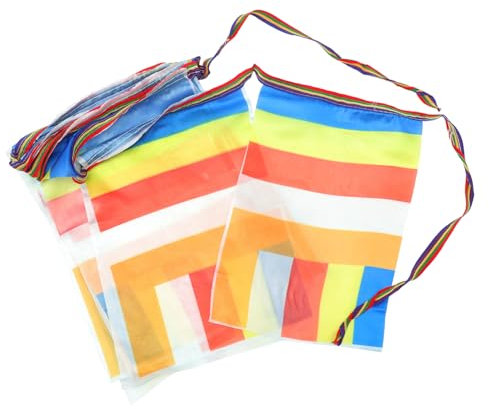 Happyyami Drapeaux De Prière Pour Décoration Intérieure Et Extérieure Bannières Bouddhistes Pour Temple Et Cour