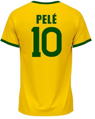 Retro Pelé 1970 Trikot – Ikonische Nummer 10 | Hommage an den König des Fußballs | Premium-Qualität | perfekt für Fans und Sammler, Verde Amarela, XL
