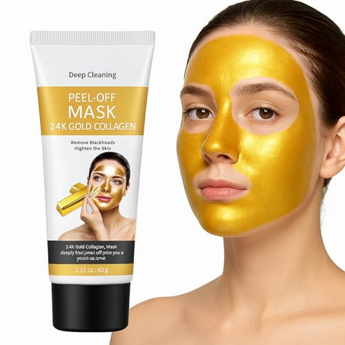 Maschera Per Il Viso in Oro, Idratante e Esfoliante e Illuminante Maschere, Maschera Viso Purificante Per la Rimozione dei Punti Neri,60g