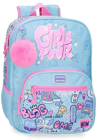 Movom Power Girl Mochila Escolar, Azul, 30x38x12 cms