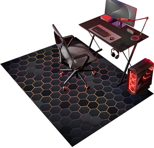 Protector Suelo Silla Ruedas Gaming Alfombra Silla Escritorio Antideslizante Alfombra Silla Gaming Alfombra Oficina para Silla con Ruedas Alfombra Protectora Suelo Silla Alfombra Gamer 130 x 150 cm