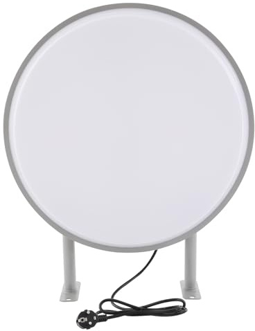 Caja de luz LED 220 V, doble cara redonda panel luminoso panel publicitario logotipo doble cara letrero luminoso, ideal para restaurantes, hoteles, cafeterías, bares, grado impermeable IP65 (50 cm)