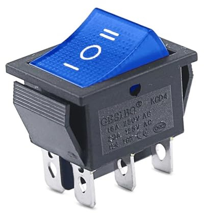 Rocker Switch 3 Position 110V 220V 250V 6Pin ON OFF Three 16A 20A 6 Pin Selector 20A Rocket 22mm KCD4(Blue Switch)