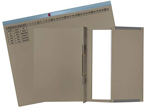 Exacompta 370210B 25er Pack Premium Kanzlei Hängehefter Exaflex Rechtsheftung, aus extra starkem Recycling Karton mit großer dehnbarer Tasche für Büro Kanzlei und Anwälte Blauer Engel Grau