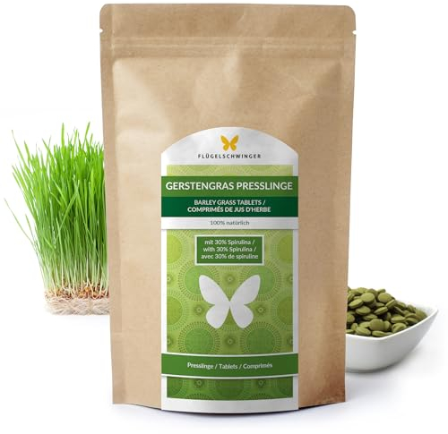 500g Gerstengras Presslinge mit 30% Spirulina, Rohkostqualität, Tabletten á 500mg aus jungen Gräsern, schonende Verarbeitung bei niedrigen Temperaturen (500g)