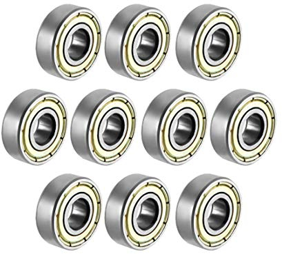 sourcing map 10 Stück Rillenkugellager 696ZZ Doppel Schild 6mmx15mmx5mm Kugellager Kohlenstoffstahl