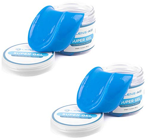2er Set Lens-Aid Reinigungsgel für Tastatur, Laptop, Kamera etc. Cleaning Gel als Reinigungsmasse für Rillen, Lücken und Schlitze, Zwischenräume, Auto-Lüftung
