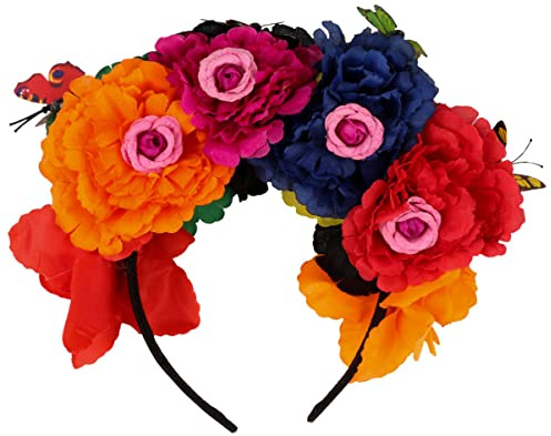 Lurrose Bandeau Pour Femme Halloween Avec Fleurs Artificielles Et Accessoire De Coiffure Pour Fête Bandeau Élégant Imprimé 8.7X7.1X3.1 Pouces
