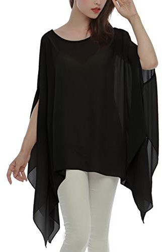 Max Hsuan Womens Ladies Baggy Oversize Plus Size Batwing Tunic Top Blouse Floral Chiffon Kaftan