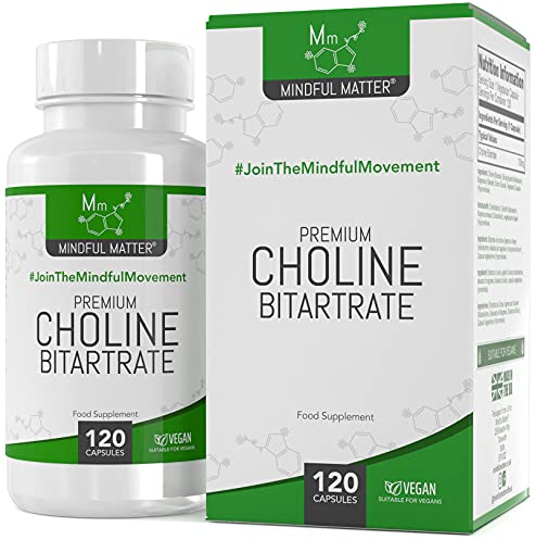MM Cholin | 120 Vegane Kapseln Choline Hochdosiert | 700mg Cholin Extrakt pro Portion - Cholin-Bitartrat Choline Supplement | Gentechnik-, Gluten-, & Allergenfrei | Hergestellt in Großbritannien