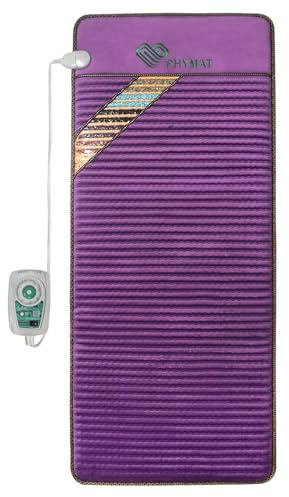 PHYMAT Far Infrared Heating Pad - 67 x 27 Inches Large 5 Colour Crystal Amethyst Heating Pad for Full Body - Amethyst Heating Mat with Smart Controller, Auto Shut Off