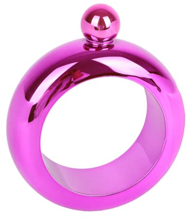 Braccialetto con fiaschetta da 99,2 g, con alcool, whisky, liquori, in acciaio inox, per feste regine (rosa)