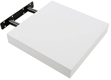 H HANSEL HOME Estantería para Pared, Estantes Pared, Baldas Pared Fijación Invisible - Blanco 23,5 x 23,5 x 3,8 cm
