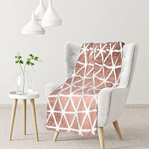 Rose Gold Pattern Backgrounds Flannel Blanket, Lightweight Microfiber Soft Throw, Soft Thermal Blanket for Bed, Sofa, Travel, Camping, Normal GSM