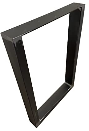 Homemetall 2 Stück Massive TISCHGESTELLE, Tischkufen für DIY Möbel wie Esstisch, Schreibtisch, Bistro | Vierkantprofil 80x40x2 | alle Größen | in Schwarz oder Industrieoptik | B500 x H720 Industrial