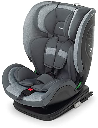Foppapedretti Seggiolino Auto Reklino I-Size, per bambini da 76 a 150 cm di altezza, 15mesi-12 anni, conforme ECE R129, Fissaggio Dualfix (Isofix e non), Safe Body Protection, Comfort Kid Pad, Silver