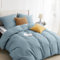 BEDSURE Ropa de cama de 220 x 240 cm, 3 piezas, color azul mineral, 1 funda nórdica de 240 x 220 cm y 2 fundas de almohada de 80 x 80 cm, certificado Öko-Tex, color azul, poliéster, microfibra con