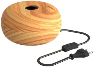 CALEX Tischlampe Rund, Tischleuchte mit E27-Fassung,Nachttischlampe ohne Leuchtmittel, FSC-Holz