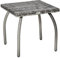 Outsunny Mesa de Jardín de Ratán Mesita Auxiliar con Patas de Metal Carga 30 kg Mesa de Exterior para Patio Terraza Balcón 45x45x44 cm Gris