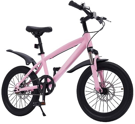 unkonwcy Bicicletta per bambini, mountain bike, per attività all'aperto, per bambini, con ruote, parafango, protezione catena, cestino per bambini, bicicletta per bambini, bici da 18 pollici